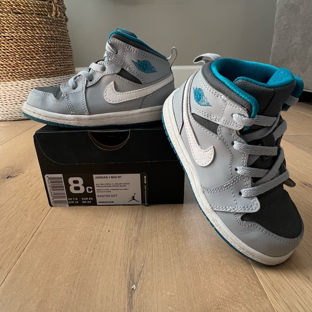 Jordan 1 Mid BT - wolf grey / teal